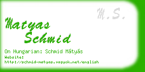 matyas schmid business card